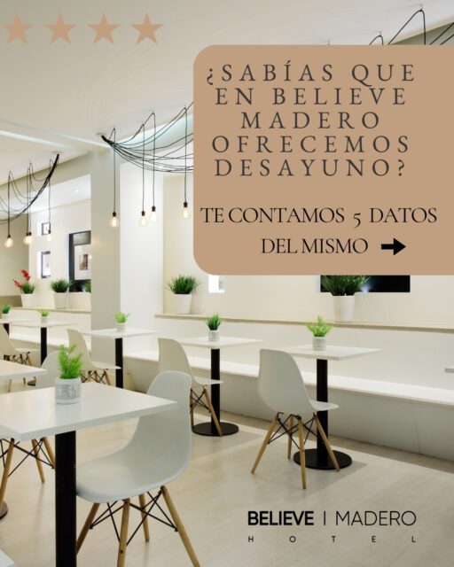 ✨Te contamos 5 datos sobre nuestro desayuno:

🥐 1. Horario ideal para comenzar el día
Nuestro desayuno se sirve todos los días de 7:00 a 11:00 hs, perfecto para arrancar la mañana con calma.

☕ 2. Buffet continental
Incluye café o té, tostadas, frutas, embutidos, cereales, yogurt, jugos y huevos revueltos.
Además, es autoservicio, por lo que podés servirte lo que más te guste y repetir cuando quieras.

🍽 3. Podés sumarlo cuando quieras
Si no está incluido en tu reserva, podés agregarlo durante tu estadía y disfrutarlo los días que prefieras.

🍊 4. Productos de temporada
Nuestro desayuno varía según la fruta de estación, para ofrecer siempre opciones frescas.

🏨 5. También podés venir solo a desayunar
No hace falta estar alojado: podés visitarnos únicamente para desayunar y conocer nuestro hotel.

✨ Te esperamos para empezar el día con sabor y calma en Puerto Madero.

#hotel #hotelbuenosaires #puertomadero #desayunobuffet
